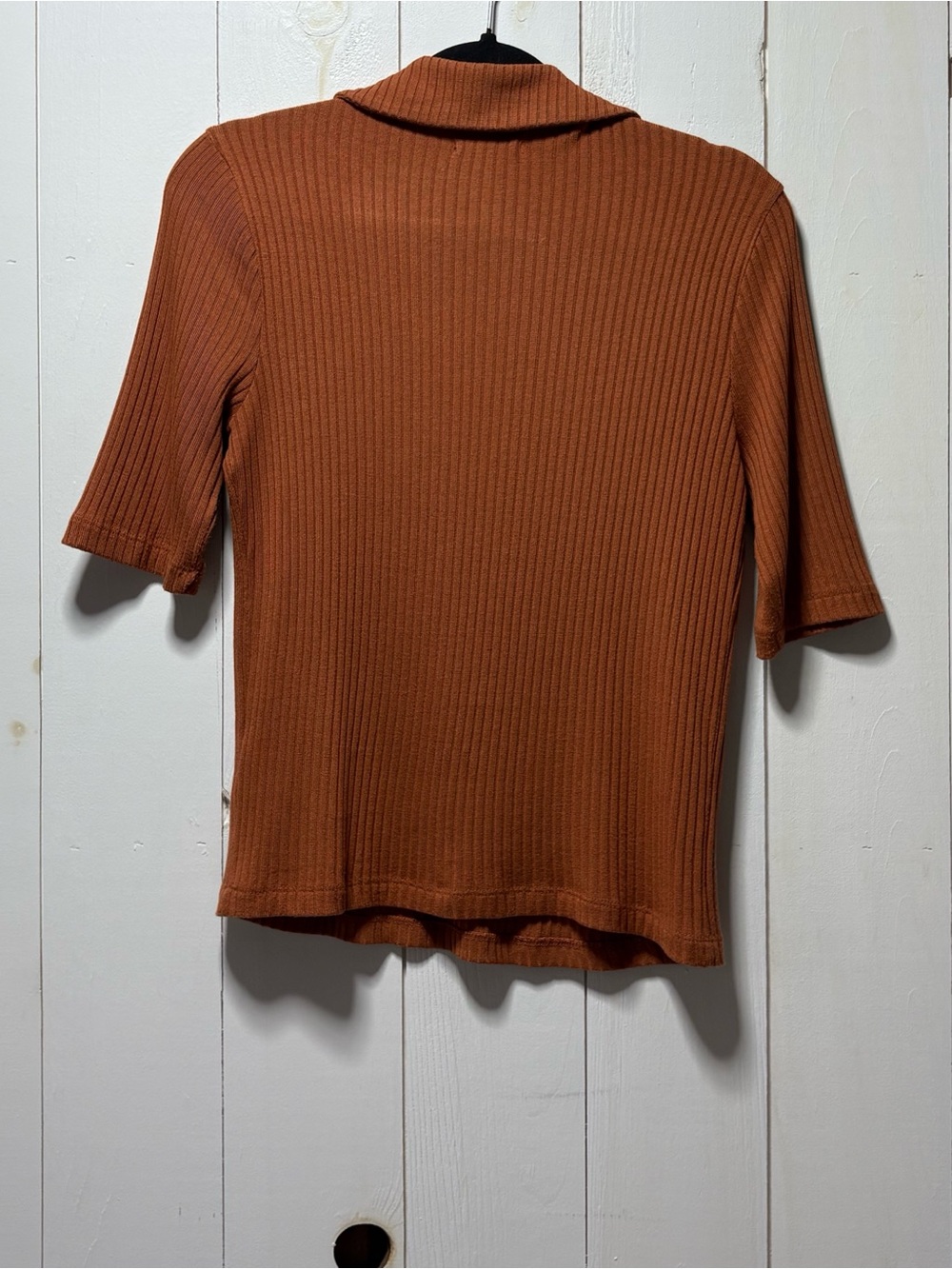 Reformation Chestnut Thomas Knit Ribbed Top Size Medium - Picture 7 of 10